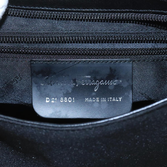 Salvatore Ferragamo Shoulder Bag Canvas Black Auth bs21726
