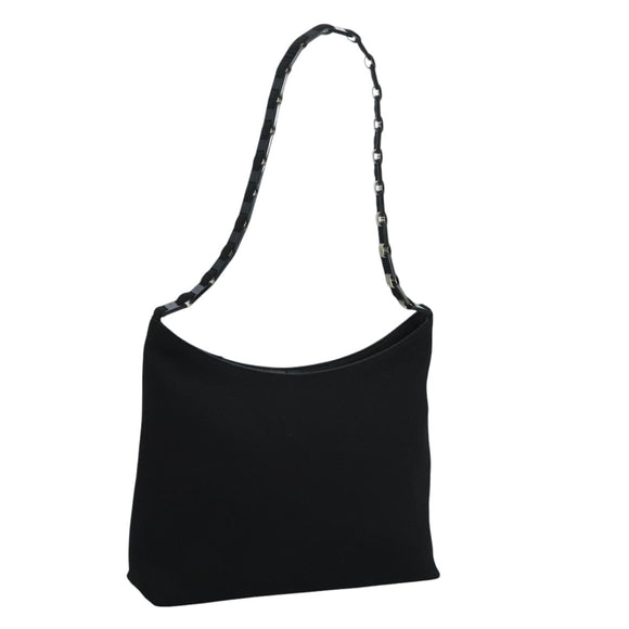 Salvatore Ferragamo Shoulder Bag Canvas Black Auth bs21726