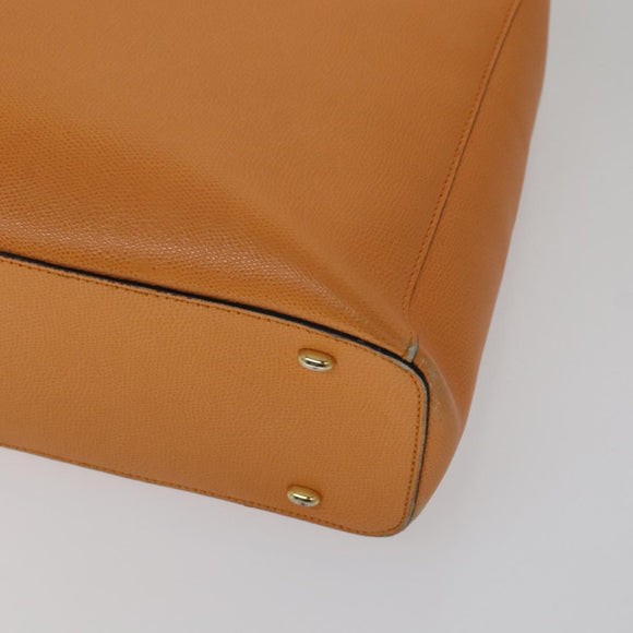 CELINE Tote Bag Leather Orange Auth bs21751