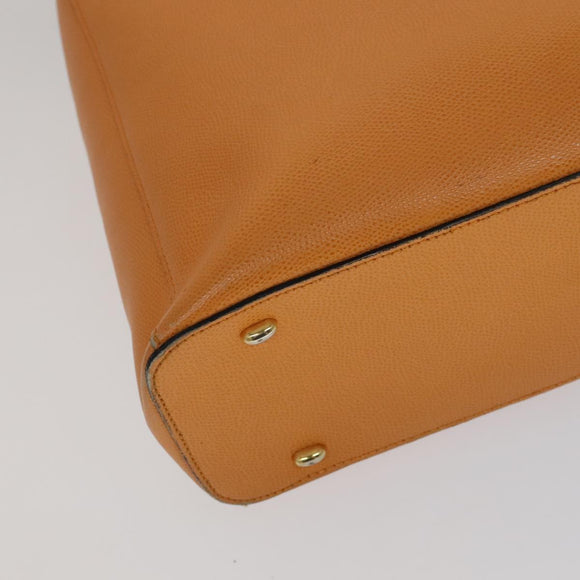 CELINE Tote Bag Leather Orange Auth bs21751