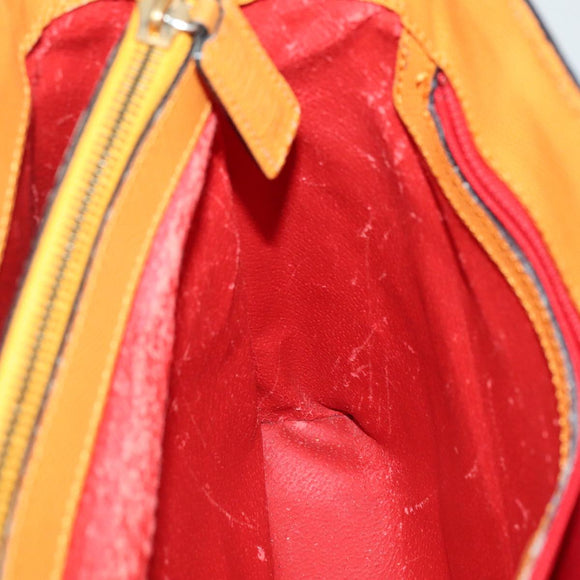 CELINE Tote Bag Leather Orange Auth bs21751