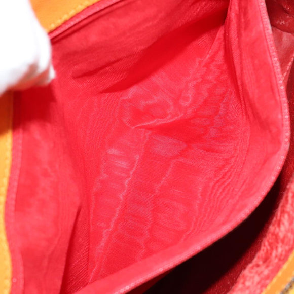 CELINE Tote Bag Leather Orange Auth bs21751