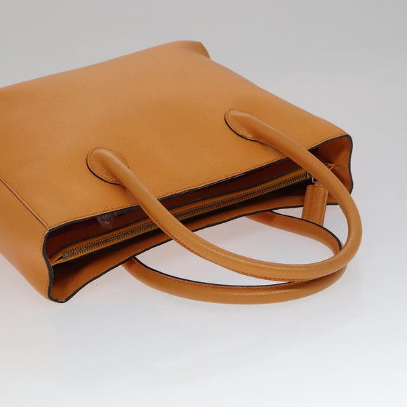CELINE Tote Bag Leather Orange Auth bs21751