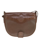 Burberrys Shoulder Bag Leather Brown Silver Auth bs21793-13