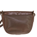 Burberrys Shoulder Bag Leather Brown Silver Auth bs21793-2