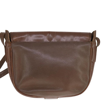 Burberrys Shoulder Bag Leather Brown Silver Auth bs21793 - 0