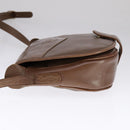 Burberrys Shoulder Bag Leather Brown Silver Auth bs21793-3