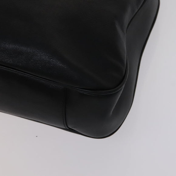 GUCCI Bamboo Hand Bag Leather 2way Black Auth bs21805