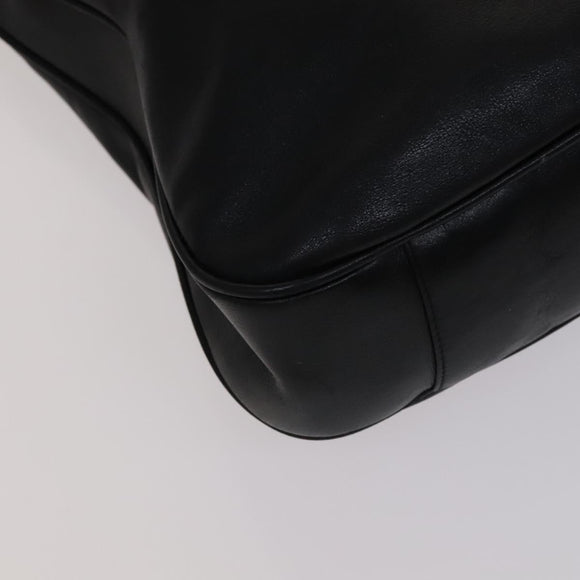 GUCCI Bamboo Hand Bag Leather 2way Black Auth bs21805