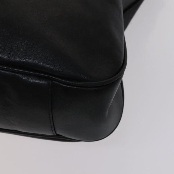 GUCCI Bamboo Hand Bag Leather 2way Black Auth bs21805