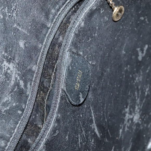 GUCCI Bamboo Hand Bag Leather 2way Black Auth bs21805