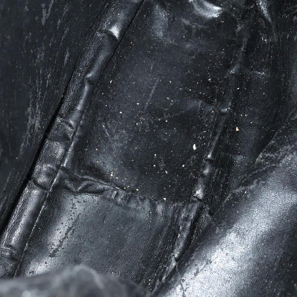 GUCCI Bamboo Hand Bag Leather 2way Black Auth bs21805