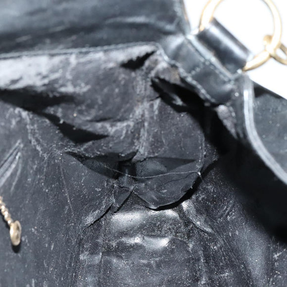 GUCCI Bamboo Hand Bag Leather 2way Black Auth bs21805