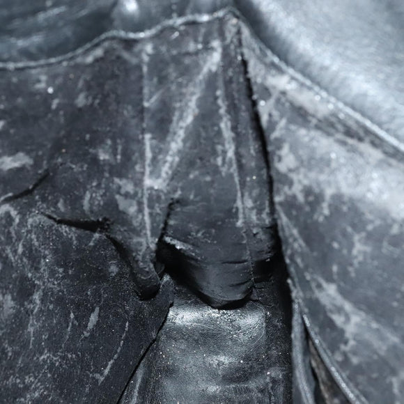 GUCCI Bamboo Hand Bag Leather 2way Black Auth bs21805