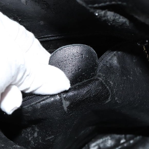 GUCCI Bamboo Hand Bag Leather 2way Black Auth bs21805