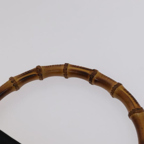 GUCCI Bamboo Hand Bag Leather 2way Black Auth bs21805