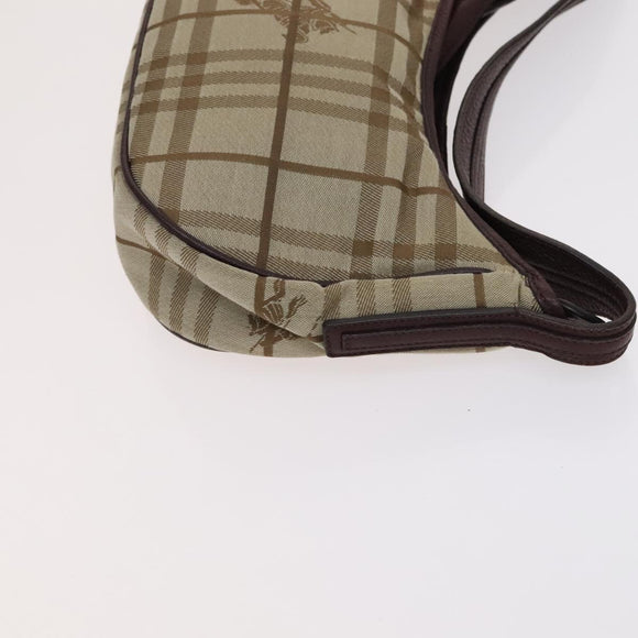 BURBERRY Nova Check Blue Label Shoulder Bag Canvas 2 Set Beige Gray Auth bs21820