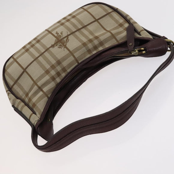 BURBERRY Nova Check Blue Label Shoulder Bag Canvas 2 Set Beige Gray Auth bs21820