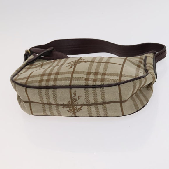 BURBERRY Nova Check Blue Label Shoulder Bag Canvas 2Set Beige Gray Auth bs21820