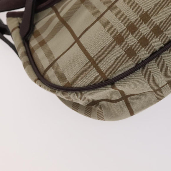 BURBERRY Nova Check Blue Label Shoulder Bag Canvas 2Set Beige Gray Auth bs21820