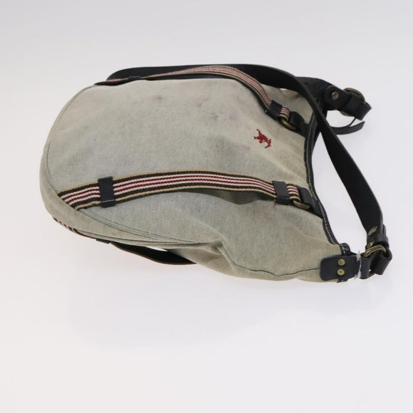 BURBERRY Nova Check Blue Label Shoulder Bag Canvas 2Set Beige Gray Auth bs21820