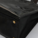 CHANEL COCO Mark Tote Bag Patent Leather Black Gold CC Auth bs21837-14