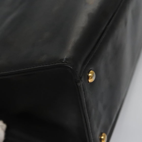 CHANEL COCO Mark Tote Bag Patent Leather Black Gold CC Auth bs21837