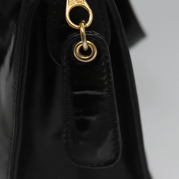 CHANEL COCO Mark Tote Bag Patent Leather Black Gold CC Auth bs21837