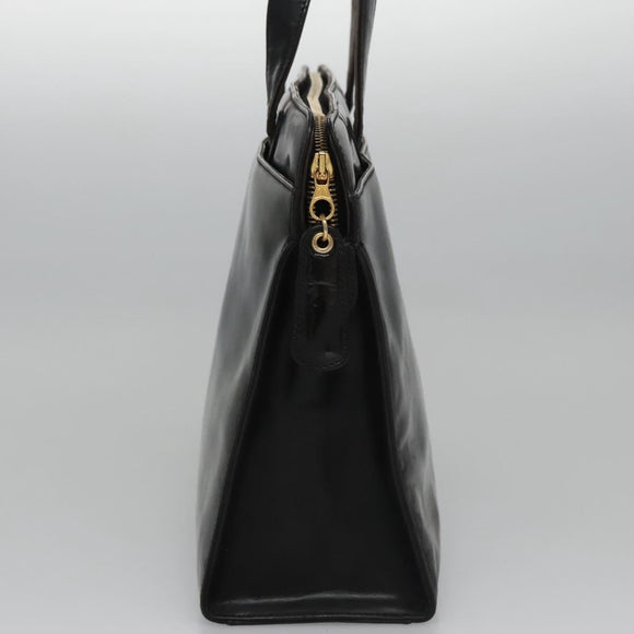 CHANEL COCO Mark Tote Bag Patent Leather Black Gold CC Auth bs21837