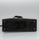 CHANEL COCO Mark Tote Bag Patent Leather Black Gold CC Auth bs21837-5