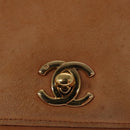 CHANEL Hand Bag Suede Beige Gold CC Auth bs21838-18