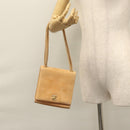 CHANEL Hand Bag Suede Beige Gold CC Auth bs21838-28
