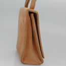 CHANEL Hand Bag Suede Beige Gold CC Auth bs21838-4
