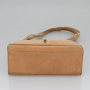 CHANEL Hand Bag Suede Beige Gold CC Auth bs21838-5