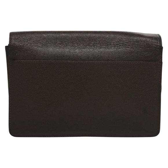 LOUIS VUITTON Taiga Selenga Clutch Bag Grizzly M30788 LV Auth bs21845