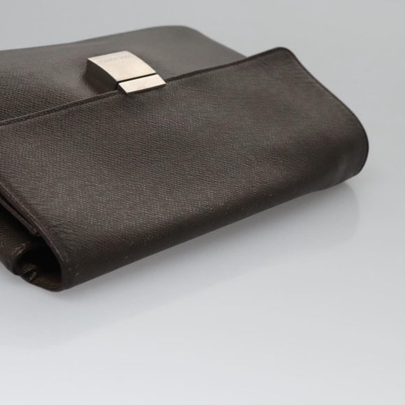 LOUIS VUITTON Taiga Selenga Clutch Bag Grizzly M30788 LV Auth bs21845