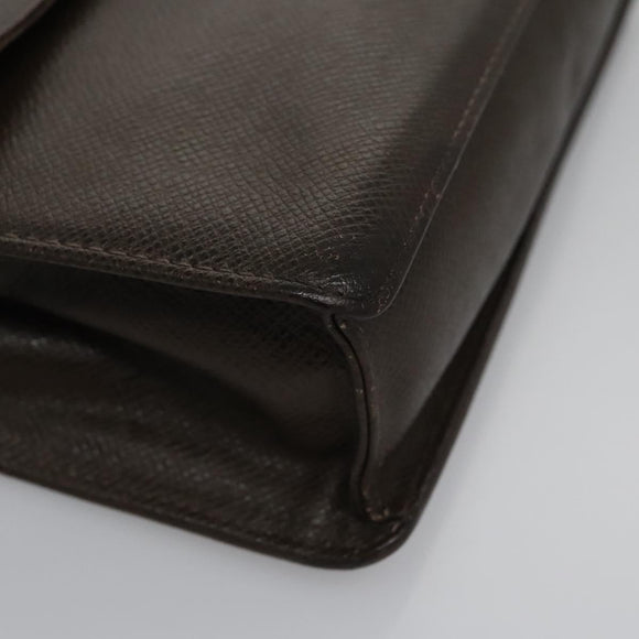 LOUIS VUITTON Taiga Selenga Clutch Bag Grizzly M30788 LV Auth bs21845