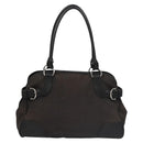 Salvatore Ferragamo Hand Bag Canvas Leather Black Silver Auth bs21851-13