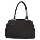 Salvatore Ferragamo Hand Bag Canvas Leather Black Silver Auth bs21851-2