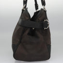 Salvatore Ferragamo Hand Bag Canvas Leather Black Silver Auth bs21851-4