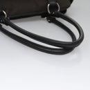Salvatore Ferragamo Hand Bag Canvas Leather Black Silver Auth bs21851-7