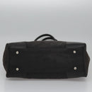 Salvatore Ferragamo Hand Bag Canvas Leather Black Silver Auth bs21851-5