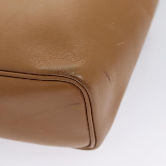 HERMES Jockey Shoulder Bag Leather Beige Gold Auth bs21856