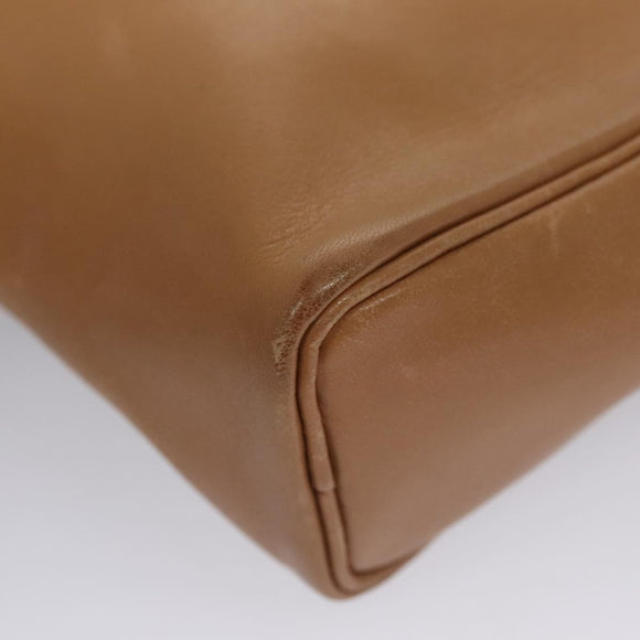 HERMES Jockey Shoulder Bag Leather Beige Gold Auth bs21856