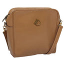 HERMES Jockey Shoulder Bag Leather Beige Gold Auth bs21856-1