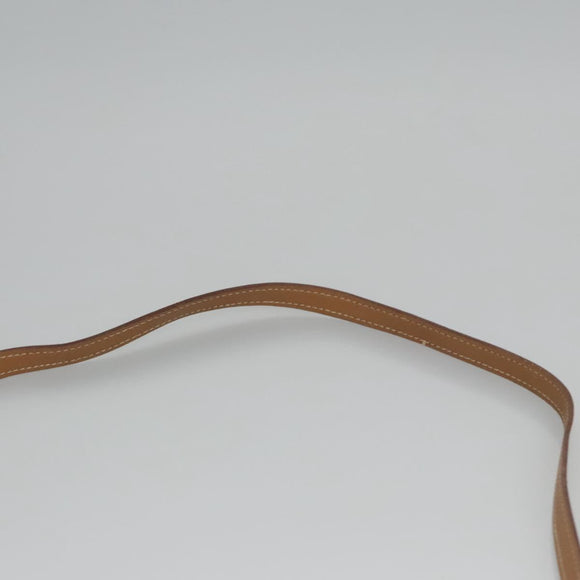 HERMES Jockey Shoulder Bag Leather Beige Gold Auth bs21856