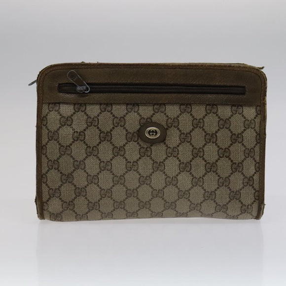 GUCCI GG Supreme Bag Canvas PVC 2Set Beige Auth bs21866