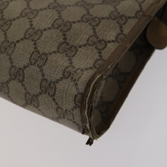 GUCCI GG Supreme Bag Canvas PVC 2 Set Beige Auth bs21866