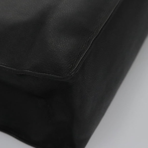 CHANEL COCO Mark Tote Bag Caviar Skin Black Gold CC Auth bs21869