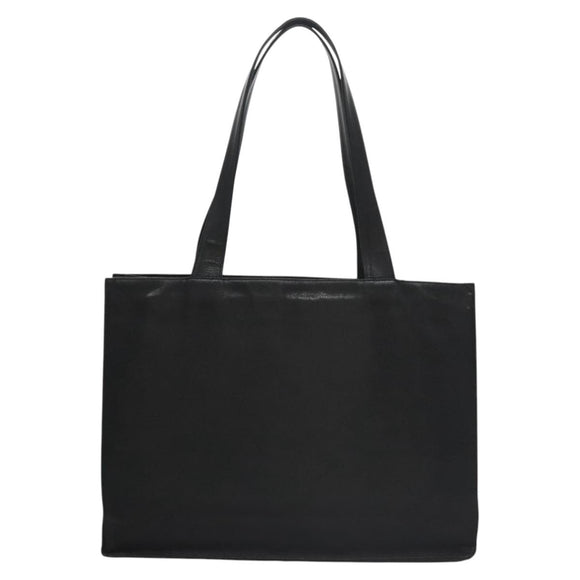 CHANEL COCO Mark Tote Bag Caviar Skin Black Gold CC Auth bs21869